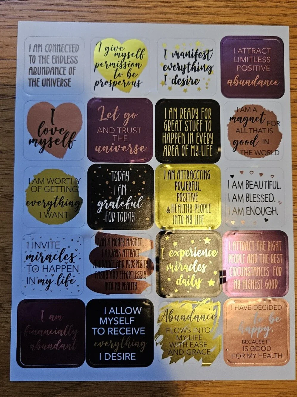 Decorative Planner Sticker Sheet - Pink, Gold, Black